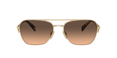 Prada Eyewear Pilot Frame Sunglasses In Brown Gradient Grey