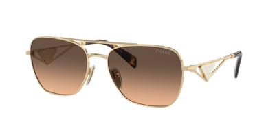 Prada Eyewear Pilot Frame Sunglasses In Brown Gradient Grey
