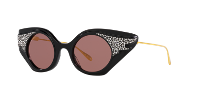Gucci Womens Gc002002 Gg1327s Round-frame Polyamide Sunglasses Black In Brown