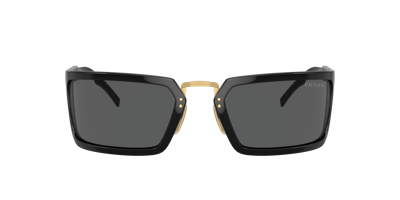 Prada Runway Rectangle-frame Sunglasses In Dark Grey