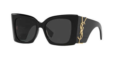 Shop Saint Laurent Woman Sunglass Sl M119 Blaze In Black