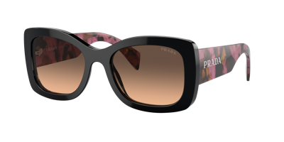 Shop Prada Woman Sunglasses Pr A08s In Brown Gradient Grey