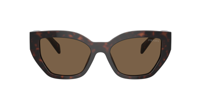 Shop Prada Woman Sunglasses Pr A09s In Dark Brown Polarized