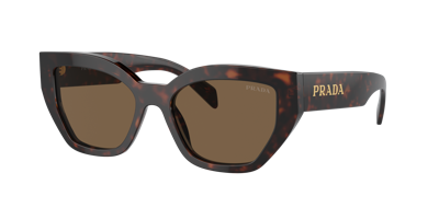 Shop Prada Woman Sunglasses Pr A09s In Dark Brown Polarized