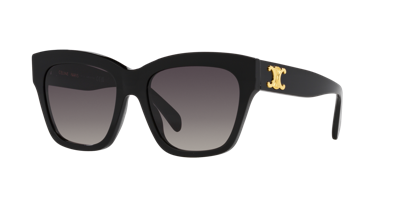 Celine Womens Black Cl000403 Triomphe Irregular-frame Acetate Sunglasses In Brown