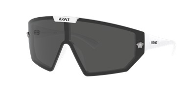 Versace Unisex Sunglasses Ve4461 In Dark Grey,mirror Silver