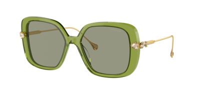Swarovski Sk6011 Square-frame Acetate Sunglasses In Green