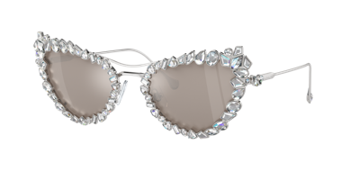 Swarovski Sk7011 Silver Sunglasses In Clear Mirror Real Platinum