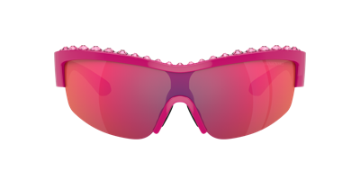 Swarovski Womens Pink Sk6014 Rectangle-frame Gem-embellished Acetate Sunglasses In Brown Mirror Orange