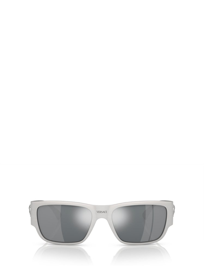 Shop Versace Eyewear Square Frame Sunglasses In Silver