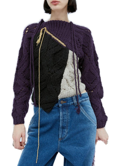 Shop Dries Van Noten Toula Knitted Sweater In Multi