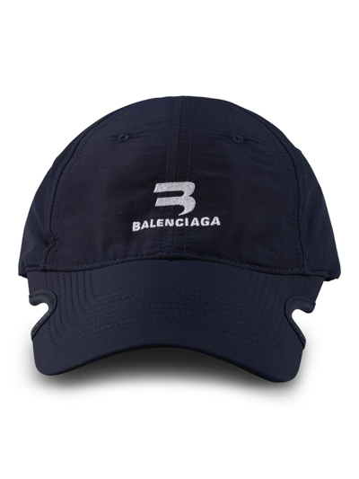 Shop Balenciaga Logo Cap In Blue