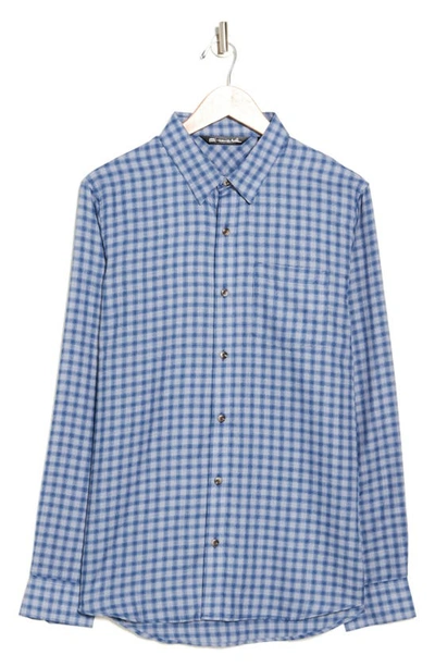 Travis Mathew Ironwood Check Button-up Shirt In Heather Sleet