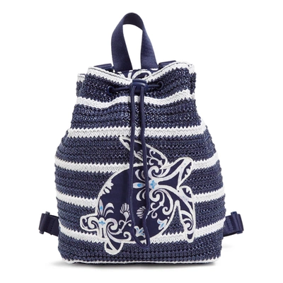 Shop Vera Bradley Straw Drawstring Backpack In Blue