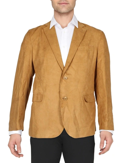 Shop Vince Camuto Mens Faux Suede Suit Separate Two-button Blazer In Multi