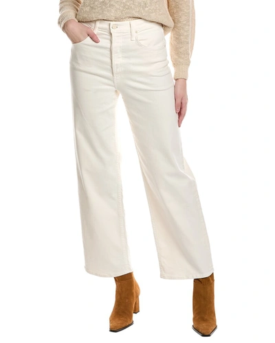Shop Mother Denim High-waist Spinner Skimp Cream Puffs Wide Leg Jean In White