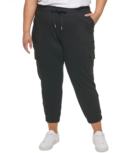 Shop Calvin Klein Performance Plus Womens Cargo Sweatpants Jogger Pants In Black