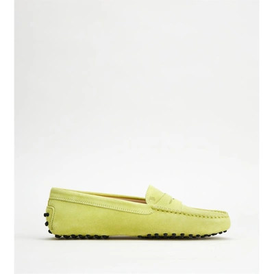 Shop Tod's Gommino Driving Shoes In Suede In Green