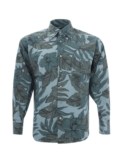 Shop Tom Ford Flower Print Relaxed Fit Men's Shirt In Green