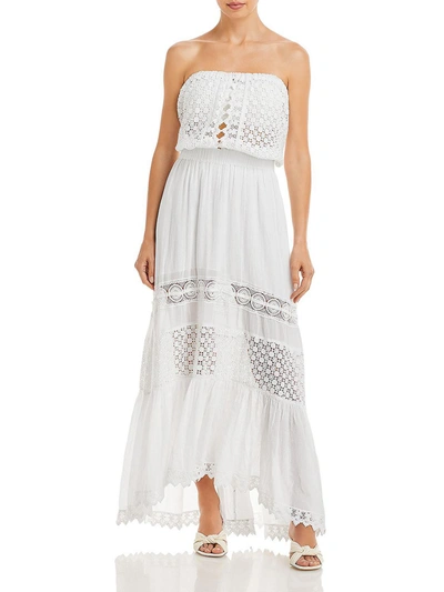 Shop Ramy Brook Kate Womens Crochet Blouson Maxi Dress In White