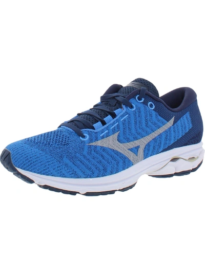 Shop Mizuno Rider Waveknit 3 Mens Fitness Running Running Shoes In Blue