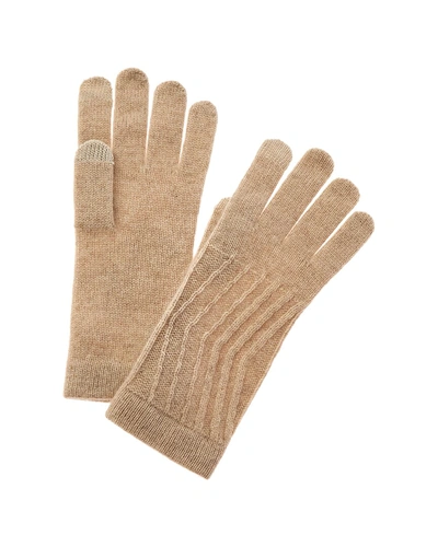 Shop Phenix Traveling Rib Cashmere Tech Gloves In Brown
