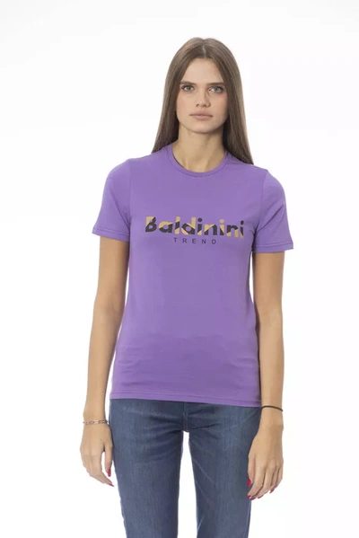 Shop Baldinini Trend Cotton Tops & Women's T-shirt In Purple