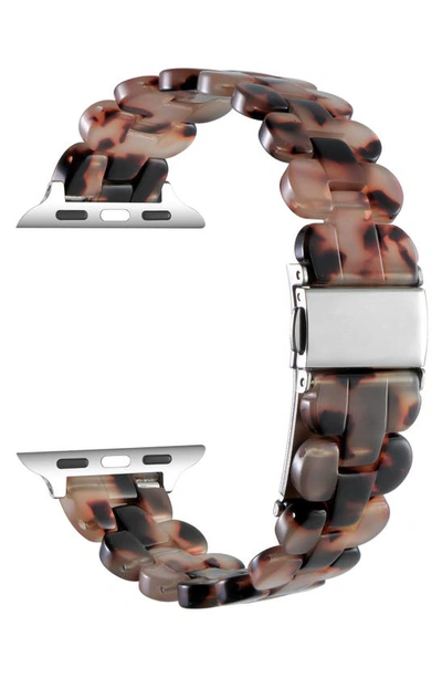 The Posh Tech Elle Resin Apple Watch® Watchband In Chocolate Tortoise