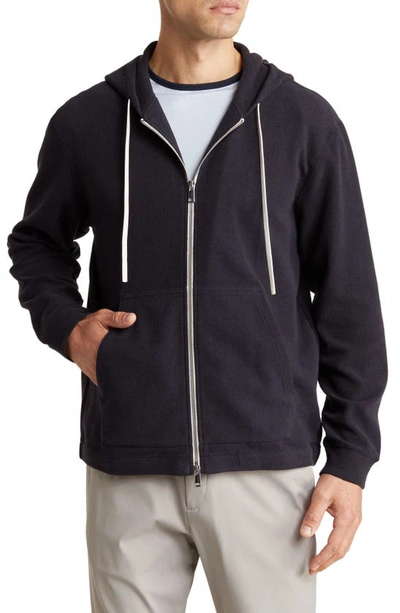 Shop Theory Allons Zip-up Hoodie In Baltic
