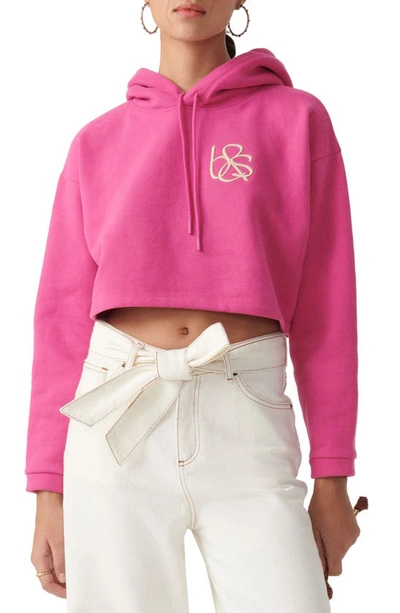 Shop Ba&sh Helia Crop Pullover Hoodie In Rose