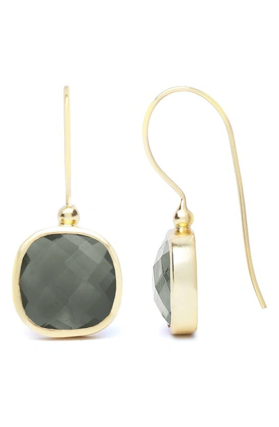 Shop Saachi Cushion Stone Drop Earrings In Light Grey
