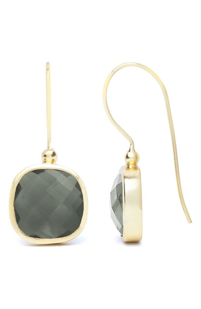 Saachi Cushion Stone Drop Earrings In Light Grey