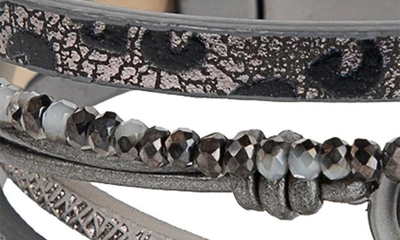 Shop Saachi Leather Bracelet In Grey