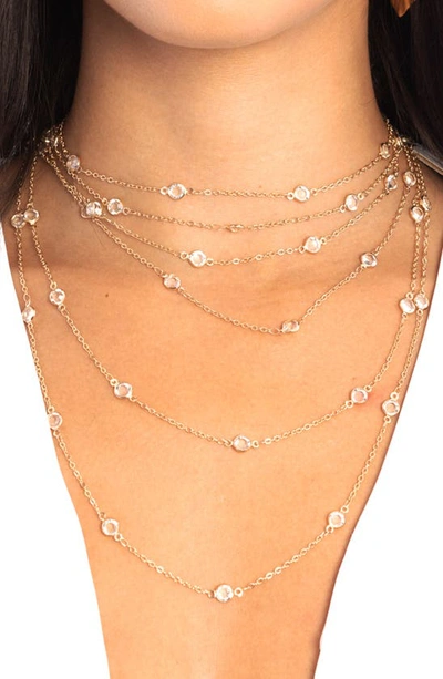 Saachi Crystal Layered Necklace In Gold