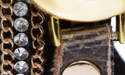 Shop Saachi Leather Strap Bracelet Watch In Black