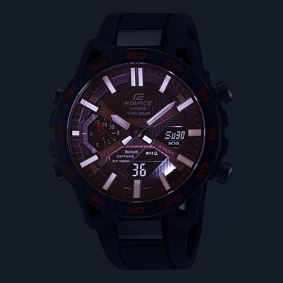 Pre-owned Casio Edifice Sospensione Ecb-2000ypb-1ajf Black Bluetooth Solar Men Watch