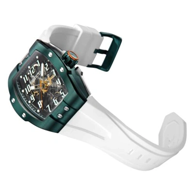 Pre-owned Invicta Men's Watch Jm Correa Automatic White Strap Semi Skeleton Dial 43519