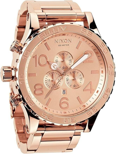 Pre-owned Nixon Watch Men's 51-30 Chronograph All Rose Gold A083897 A083-897d