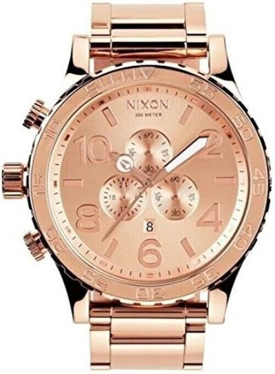 Pre-owned Nixon Watch Men's 51-30 Chronograph All Rose Gold A083897 A083-897d