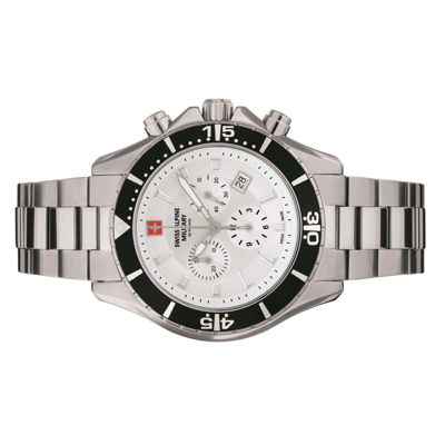 Pre-owned Swiss Military Swiss Alpine Military Men's Watch Chronograph Analog Quartz 7040.9132sam Steel