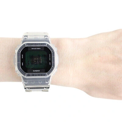 Pre-owned Casio 40th Anniversary Clear Remix Eric Hayes Digital Watch Silver Skeleton Dwe-5640rx