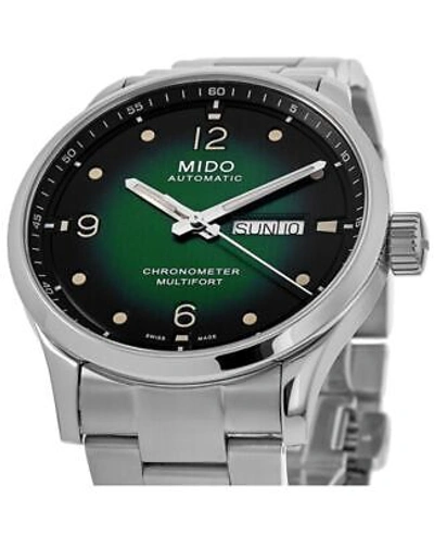Pre-owned Mido Multifort M Chronometer Green Dial Steel Men's Watch M038.431.11.097.00