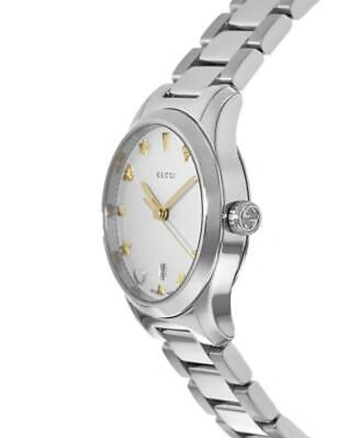 Pre-owned Gucci G-timeless Silver Dial 27mm Steel Women's Watch Ya126572a