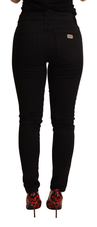 Pre-owned Dolce & Gabbana Jeans Cotton Stretch Black Skinny Denim Trouser It38/us4/xs $550