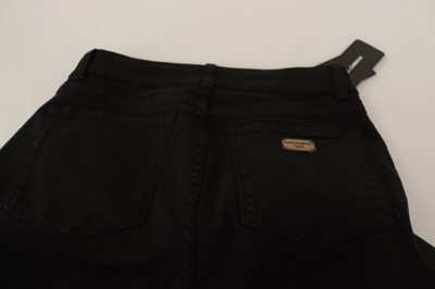 Pre-owned Dolce & Gabbana Jeans Cotton Stretch Black Skinny Denim Trouser It38/us4/xs $550