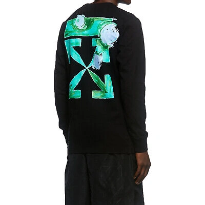 Pre-owned Off-white Tornado Arrow L/s Tee Mens Style : Omab001f21jer0021084 In Black/multi-color