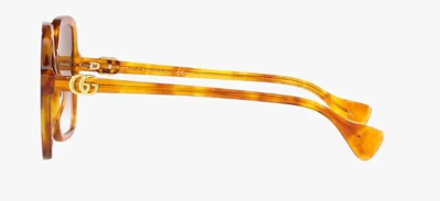 Pre-owned Gucci Gg1072s 003 Havana/gradient Brown Square Women's Sunglasses