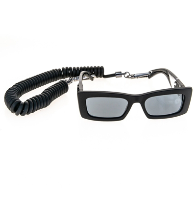 Pre-owned Dolce & Gabbana Rubber Black Crystal Mirrored String Strap Dg6173 Sunglass 6173 In Silver