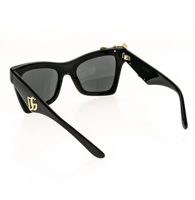 Pre-owned Dolce & Gabbana Crossed Logo 4434 Black Baroque Sunglass Perry Fashion Dg4434 In Gray