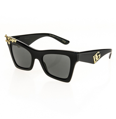 Pre-owned Dolce & Gabbana Crossed Logo 4434 Black Baroque Sunglass Perry Fashion Dg4434 In Gray